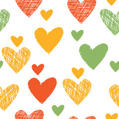 vector seamless abstract pattern colored hearts