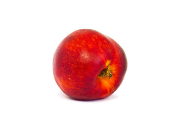 ripe nectarine on a white background