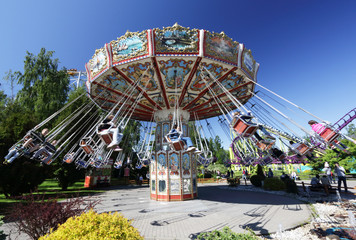 Ride the carousel. Saint-Petersburg.
