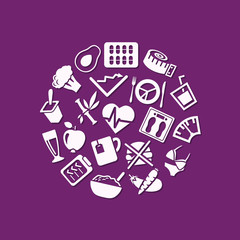 diet icons in circle
