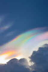 Beautiful iridescent cloud,Irisation