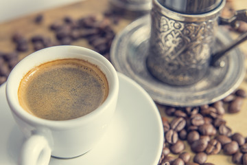 Western and eastern coffee background