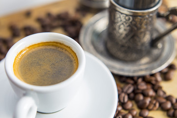 Western and eastern coffee background