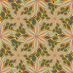Seamless pattern with colorful flower chrysanthemum