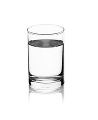 Glass of water isolated on white background