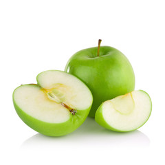 green apples isolated on white background