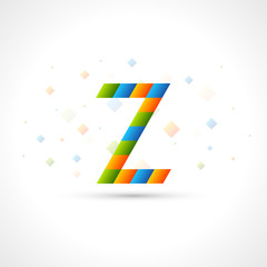 Abstract Logo template like letter Z. Easy to colorize to your logotype Design. Color Corporate icon. Creative Rhomb Vector Ribbon.