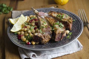 Harissa lamb with chickpeas