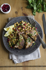 Harissa lamb with chickpeas