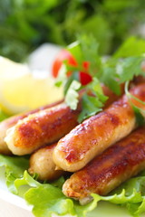 Roasted sausage and vegetables