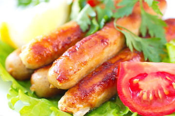 Roasted sausage and vegetables