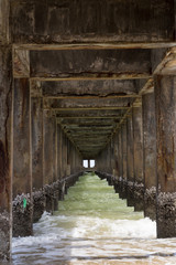 Fototapeta na wymiar perspective view underneath pier