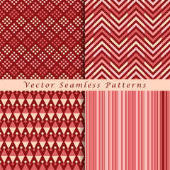 Four vintage seamless vector patterns - backgrounds