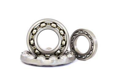 ball bearings on a white background
