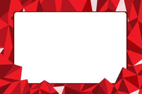 Red frame Poly abstract background