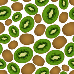 colorful kiwi fruits and half fruits seamless pattern eps10