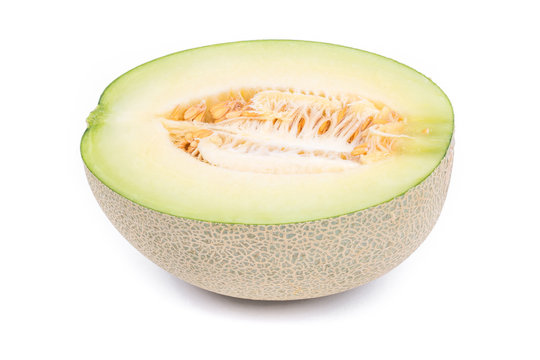 Part of the green japanese melon in isolated