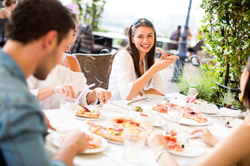 Young people by the table