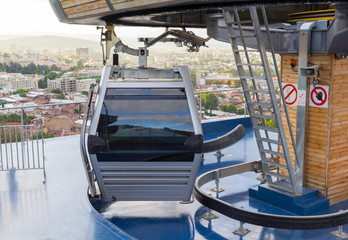 The upper cable car station. Tbilisi. Georgia