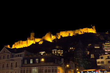 Fototapeta na wymiar Medieval fortress of Narikala at night, Tbilisi, Georgia