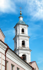 Fototapeta na wymiar Saviour cathedral bell tower, Yelabuga, Tatarstan, Russia