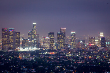 Fototapeta na wymiar City of LA at night 