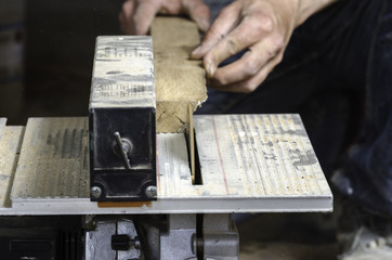 Naklejka premium machine of cut with dust.