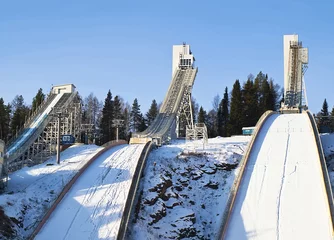 Badezimmer Foto Rückwand The complex of ski jumps © ArtEvent ET
