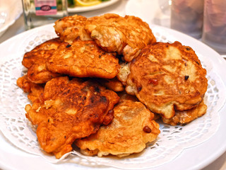 Pieces of fish in batter