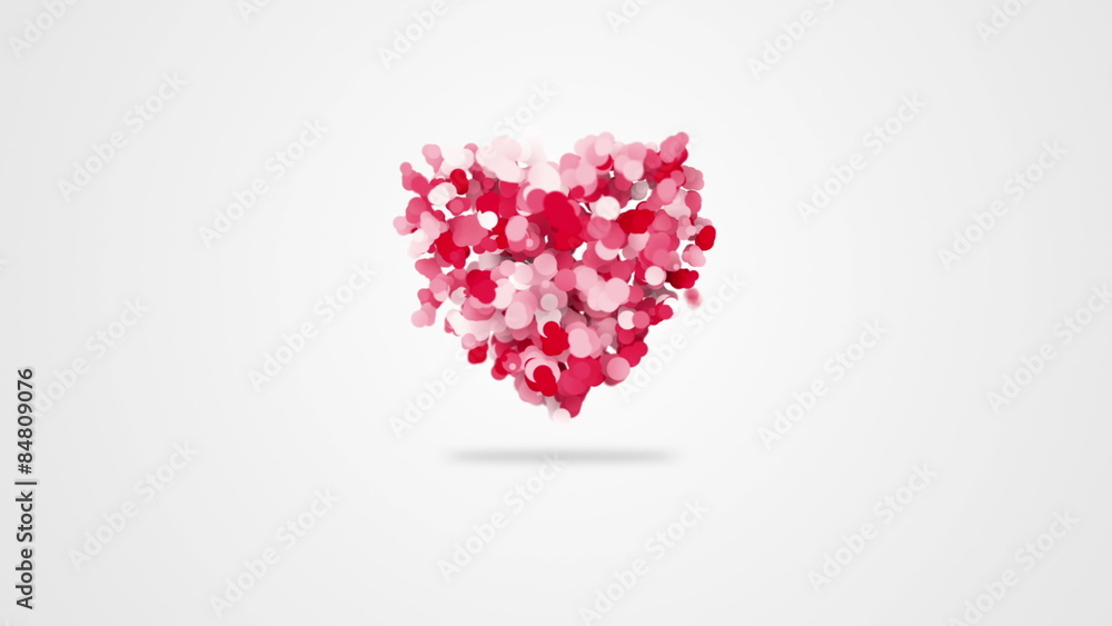 Poster camera flying through heart shapes last 10s loop