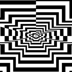 Concentric abstract symbol, polygon - optical, visual illusion