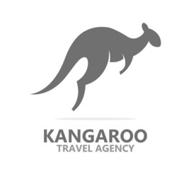 Vector kangaroo icon or logo