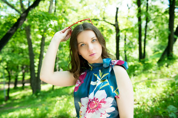 Fototapeta premium Happy young woman outdoors