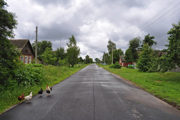 the village after the rain