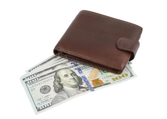 Wallet with dollars