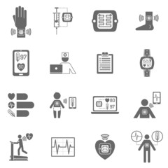 Wearable smart electronic patch flat icons