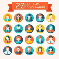Flat User Avatar Icons