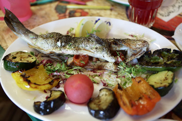 Sea bass with vegetables