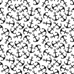 Seamless vector pattern of anchor shape and line