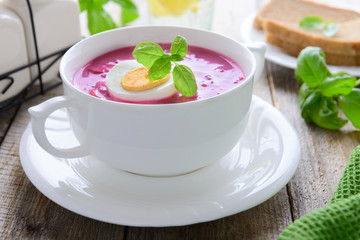 Traditional russian cold summer soup - svekolnik