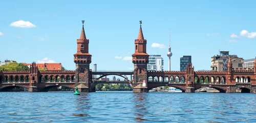Fototapeten Panorama Oberbaumbrücke in Berlin © lumen-digital