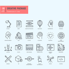 Thin line icons set. Icons for graphic and web design.    