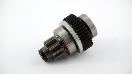 bendix / clutch, starter gear isolated on white