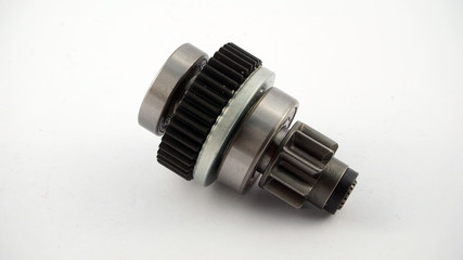 bendix / clutch, starter gear isolated on white