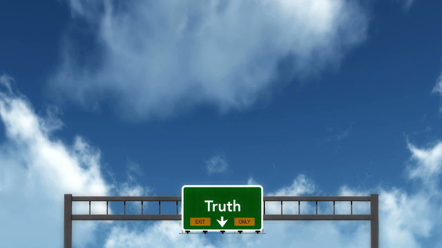 Passing under Truth Exit Only Concept Highway Road Sign
  