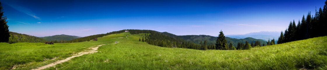Panoramic view of the landscape in the Tatra mountains