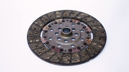 New clutch disc on a white background view from below