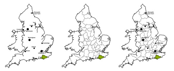 East Sussex located on map of England