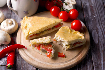 Traditional french quiche pie w