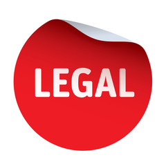 Red vector sticker text Legal